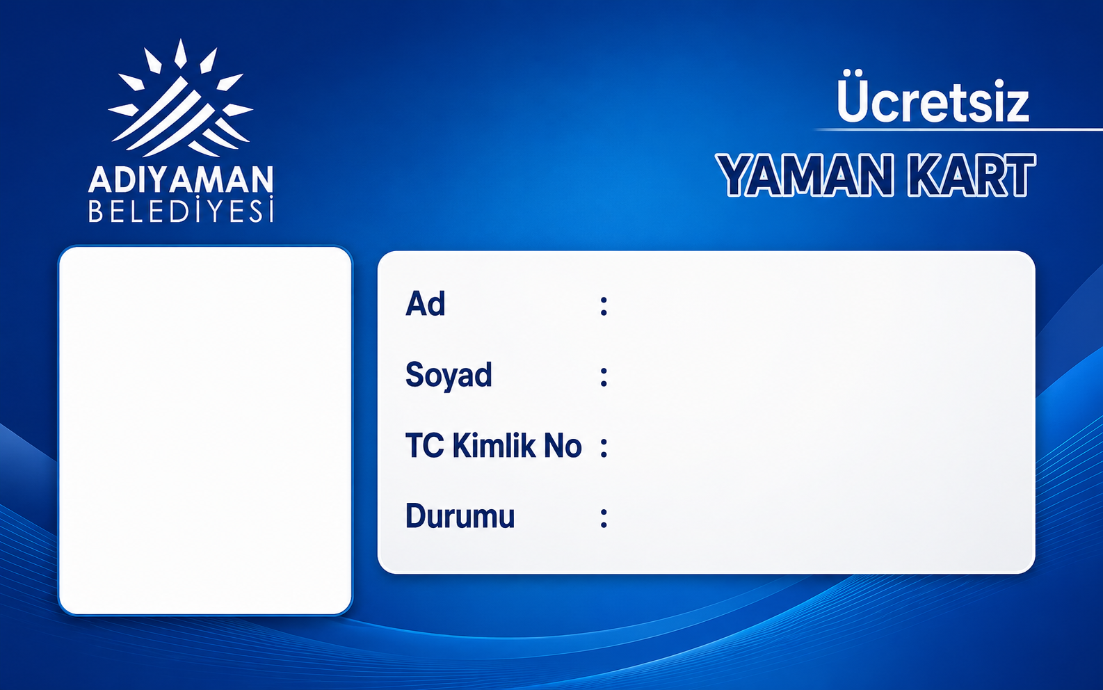 Ücretsiz Yaman Kart ön yüzü